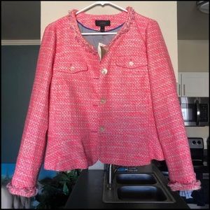 J Crew Pink Tweed Blazer